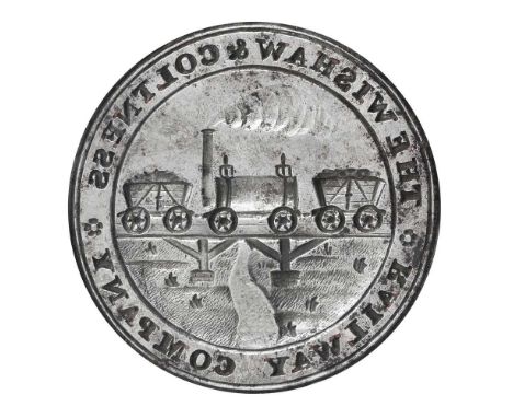 THE WISHAW & COLTNESS RAILWAY COMPANY SEAL A GEORGE IV / EARLY VICTORIAN LABURNUM AND STEEL SEAL, CIRCA 1840 the slender balu