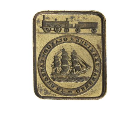 THE GENERAL TERMINUS AND GLASGOW HARBOUR RAILWAY DESK SEAL A TULIP WOOD AND BRASS DESK SEAL, CIRCA 1849 the wooden handle of 