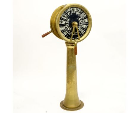 J.W. Ray & Co Large Brass Ship's Engine Order Telegraph. Originates from Liverpool & London. Wear to brass, good condition. M