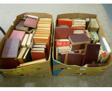 Two boxes of vintage books including a series of Heinemann publications etc