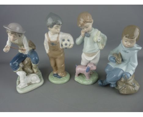 Four Nao porcelain figurines of young boys