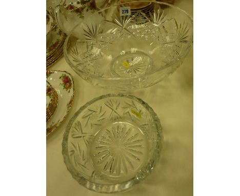 Good cut glass fruit bowl and one other