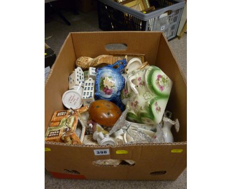 Box of mixed vintage crockery and tableware