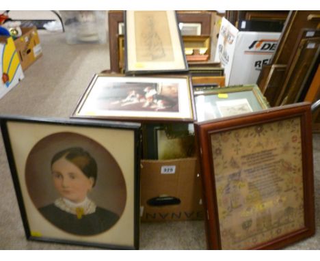 Box containing very large quantity of miscellaneous vintage paintings, etchings etc