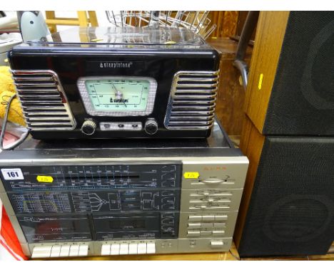 Vintage Alba hifi stereo with built-in turntable, model no. MC380 and a Steepletone modern retro style turntable and stereo r