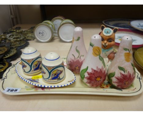 Doulton sandwich plate, Radford cruet set and one other with a rabbit shaped salt cellar