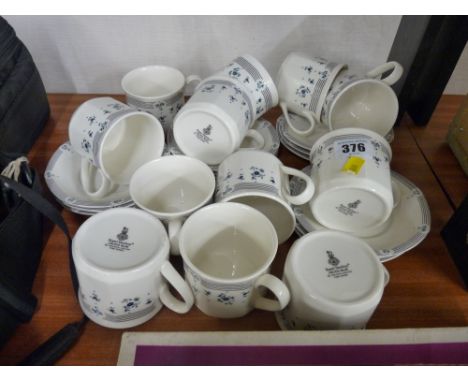 Quantity of Royal Doulton 'Calico Blue' fine china cups and saucers 