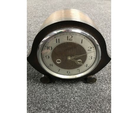 An oak cased Smiths Enfield mantel clock 