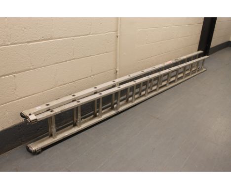 An aluminium extension ladder 