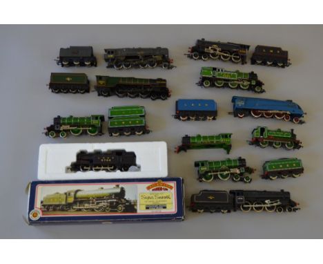 OO Gauge. 11 x locomotives mostly unboxed, by Hornby, Bachmann Some repainting to some models (9F & Class 5), some slight dam