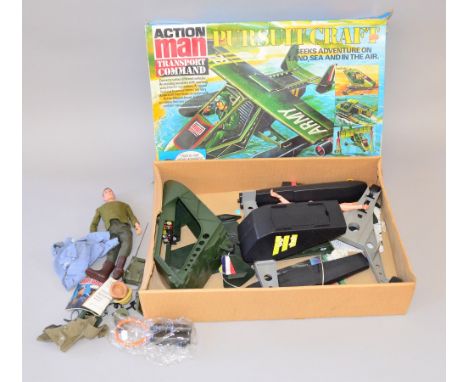 Action Man Pursuit Craft set together with two Action Man dolls and a quantity of accessories.