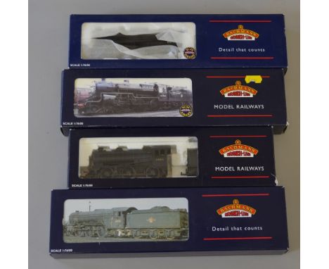 OO Gauge. Bachmann 4 x locomotives. Includes J39 No. 64841 BR black L/crest, V2 No. 60834 BR black E/crest weathered edition,