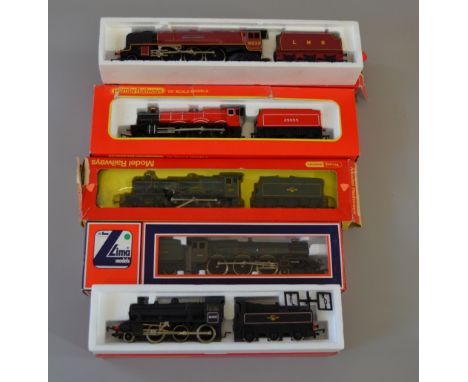 OO Gauge. 5 x Locomotives. Includes Hornby B.R Ivatt class 2, LMS "Duchess of Sutherland", Hornby "Kneller Hall" (missing cyl