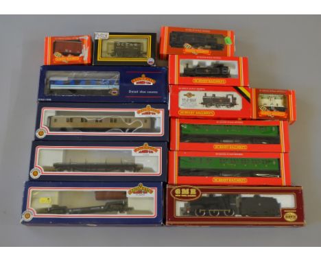 OO Gauge 4 x Locomotives with 9 x boxed rolling stock. Includes 2 x 0-6-0 Hornby Jinty's, GMR 0-6-0 4F tender engine, Lima Pr