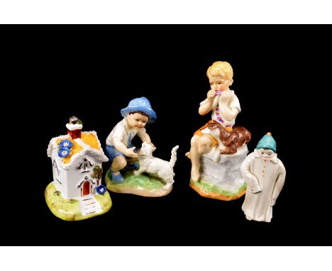 A Royal Worcester figure entitled 'June', 3456, together with another September 3457, plus a Royal Worcester porcelain snuffe