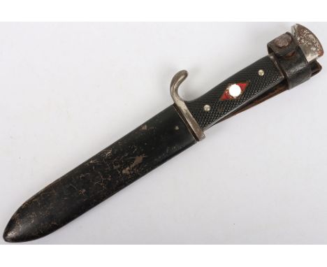 Third Reich Hitler Youth Boys Dagger by J A Henckels Solingen, untouched as found example with an enamelled HJ diamond emblem