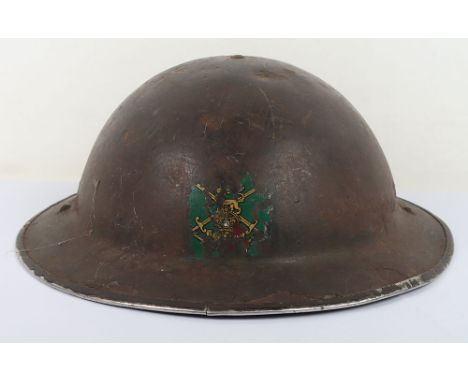 WW2 British Infantry Training Battalion / Junior Leaders Infantry Training Steel Combat Helmet, good example which retains mu