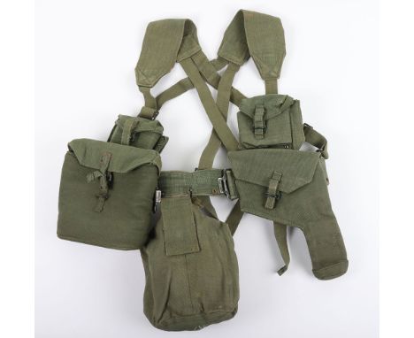 British Post War Officers Set of 1944 Pattern Web Equipment comprising of belt, brace straps, brace attachments, pistol holst