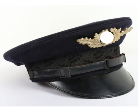 Third Reich Deutsches Arbeitsfront (D.A.F) Peaked Cap, blue cloth body peaked cap with machine embroidered black central band