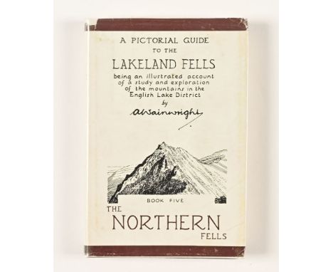Alfred Wainwright (1907-1991), a Pictorial Guide to the Lakeland Fells, book 5 The Northern Fells dark maroon Rexine covers w