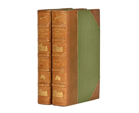 Harper Charles G "The Manchester and Glasgow Road", three quarters Morocco gilt, spine with raised bands with gilt coaching m