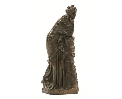 A 19th century bronze figure of a lady. Height 37 cm with foundry mark to base Reduction Mecannique.Other than being dusty an