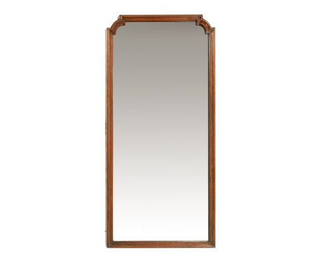 A large Victorian mahogany framed mirror. Height 149 cm, width 72.5 cm, maximum depth 8 cm.The mirror frame is in good order.