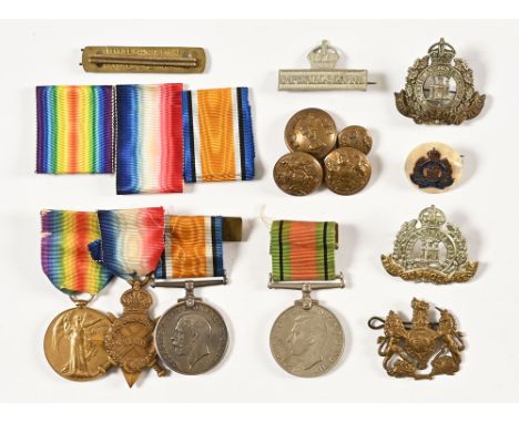 Three First World War medals, 1914-15 to Private G W Carr Northumberland Fusiliers and two 1914-1918 medals to same person no