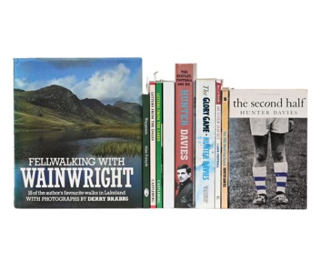 Ten books from the library of the author Hunter Davies, all signed by the authors, includes some letters from the publishers 
