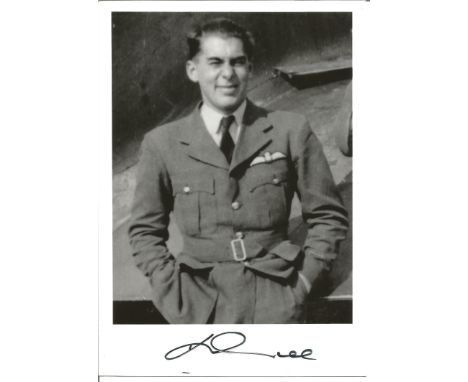 Squadron Leader Kenneth Norman Thomson Lee signed black and white 7x5 portrait photo. Good Condition. All signed pieces come 