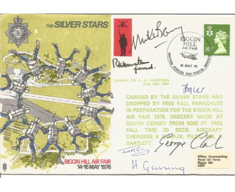 General Sir R H Hewetson and 5 others signed The Silver Stars cover Biggin Hill Air Fair. 8 1/2p GB QEII stamp postmarked Big