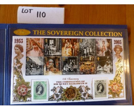 Coins:  Commemorative Limited Edition coin/stamp cover – Benham with Gold Sovereign (2003) – 50th Anniversary of  Coronation 