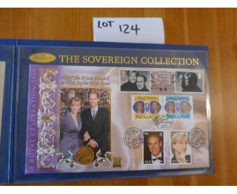 Coins:  Commemorative Limited Edition coin/stamp cover – Benham with QEII Gold Sovereign (1964) – Royal Wedding Edward & Soph