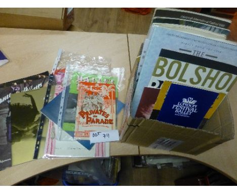 Collectables:  Theatre/Opera programmes in box inc Ballet, Bolshoi,  Edinburgh festivals 1940’s onwards, 100+, vgc.