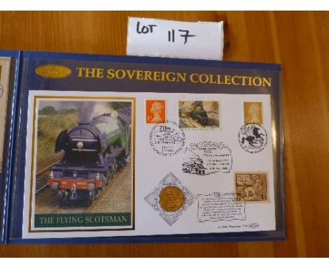 Coins:  Commemorative Limited Edition coin/stamp cover – Benham with KGV Gold Sovereign (1924) – loco Flying Scotsman 80th An