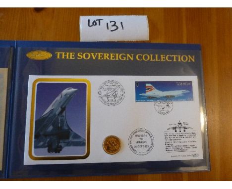 Coins:  Commemorative Limited Edition coin/stamp cover – Benham with QEII Gold Sovereign (2003) – Farewell to Concorde last f