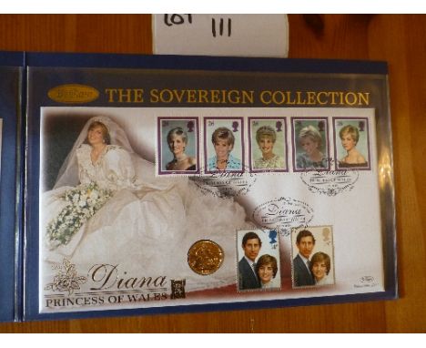 Coins:  Commemorative Limited Edition coin/stamp cover – Benham with Gold Sovereign (1981) – Diana Princess of Wales 1998 – f