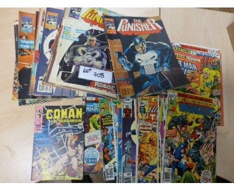 Collectables:  Comics - DC, Invaders, 2000 AD Punisher comics (1989) – 1970’s onwards – good/vgc, few with damage (53).