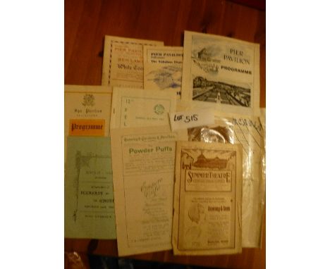 Local Felixstowe Ephemera:  Inc Pier Pavilion prog 1920, Arcadia 1927, Spa Pavilion 1920, Wycliff Hall 1899 prog, Ranelagh Ga