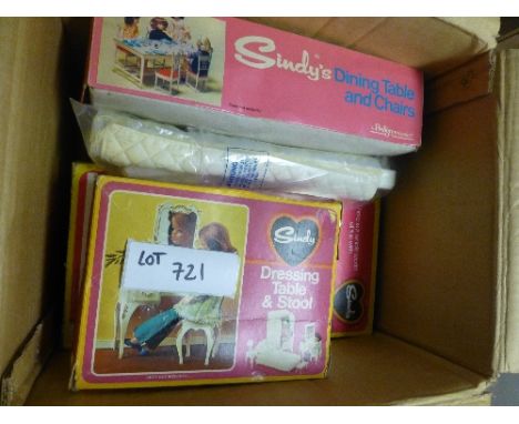 Collectables:  Sindy Doll – equipment, dining table etc, horse etc, other items – boxful.