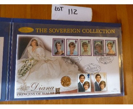 Coins:  Commemorative Limited Edition coin/stamp cover – Benham with Gold Sovereign  (1981) – Diana Princess of Wales 1998 – 