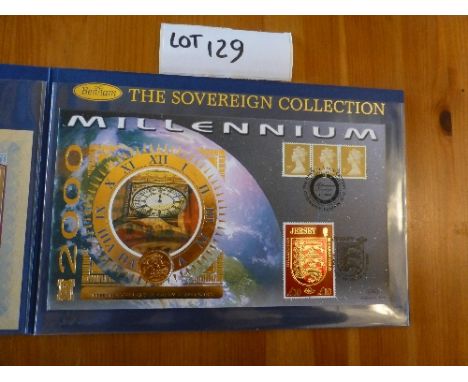 Coins:  Commemorative Limited Edition coin/stamp cover – Benham with QEII Gold Sovereign (2000) – Millennium Souvenir cover 2