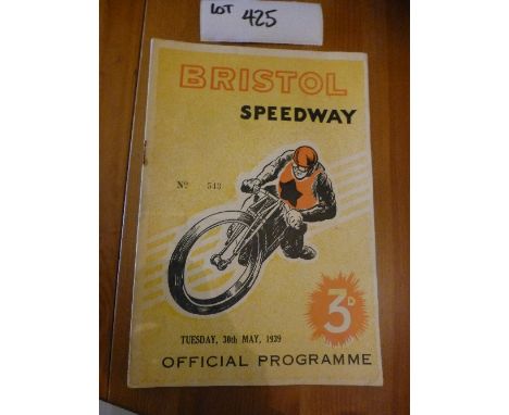 Speedway:  Programme – Bristol v Newcastle 30.5.39 16 pages, sl creases, good cond, r/staples.