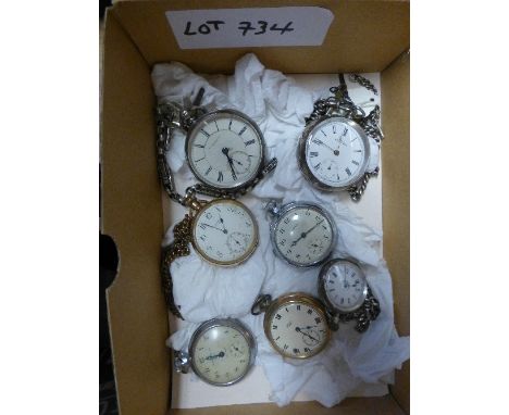 Collectables: Pocket watches x 7, varying conditions, good/vgc, nice lot.