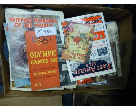Collectables:  Ephemera – large box of papers, magazines, booklets etc, all from the late 1800’s onwards, varied mixture, goo