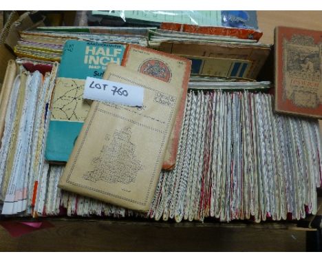 Collectables:  Large box of ‘vintage maps’ from around the UK, mostly Ordnance Survey, few Bartholomew, used, good lot.