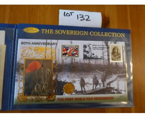 Coins:  Commemorative Limited Edition coin/stamp cover – Benham with KGV Gold Sovereign (1918) 80th Anniversary  of WWI remem