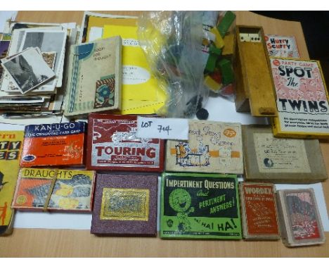 Collectables:  Includes theatre progs, old games, card games, postcards, plus a few die-cast all boxed, mixed varied lot.