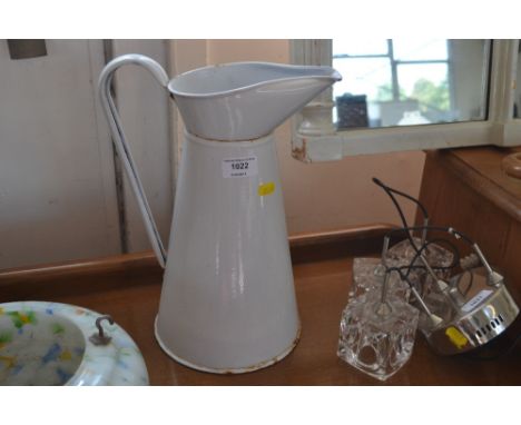 An enamel jug 