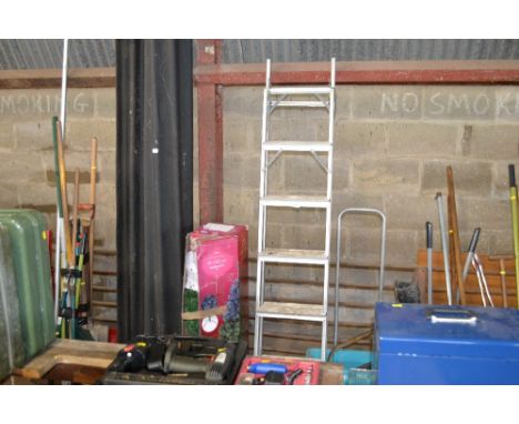 An aluminium step ladder